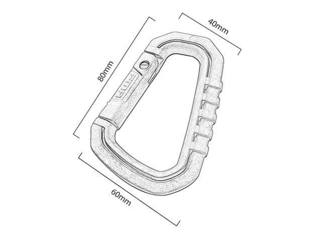 Karabinhage 8cm - sort