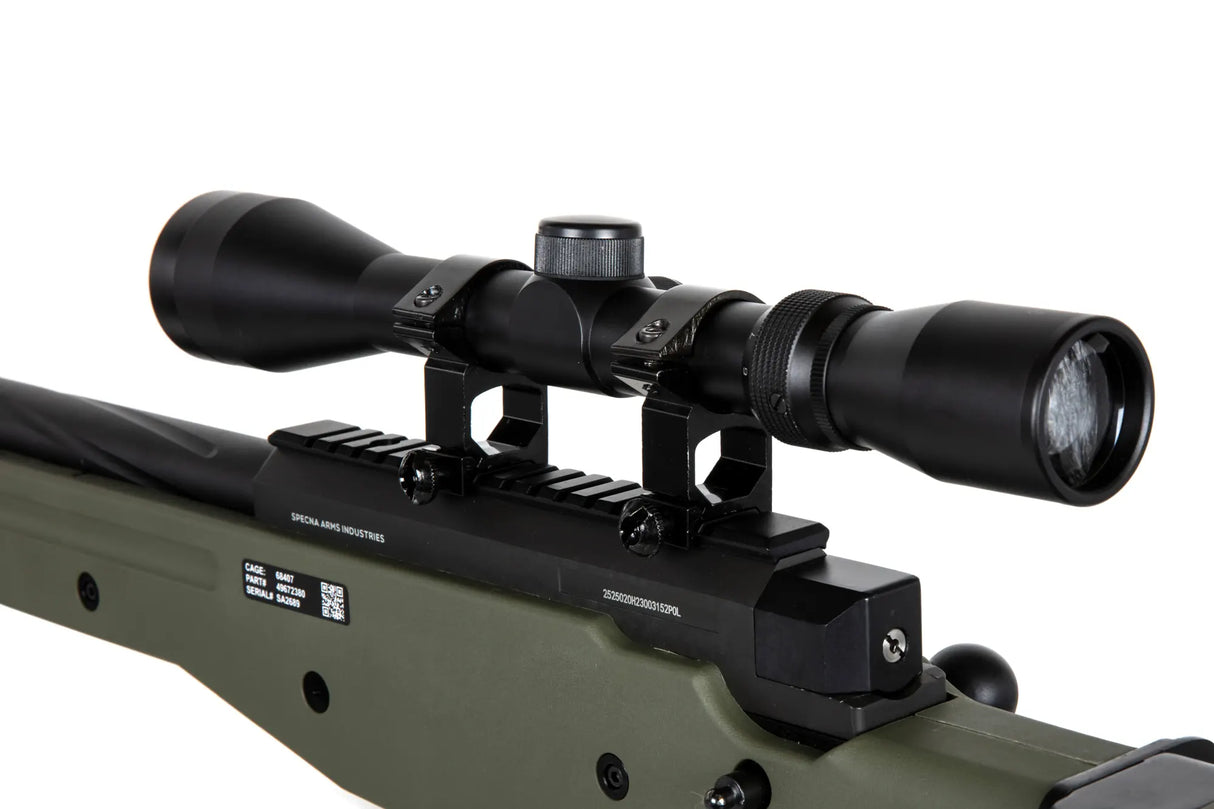 Specna Arms SA-S14 sniper airsoft rifle with scope and bipod Olive