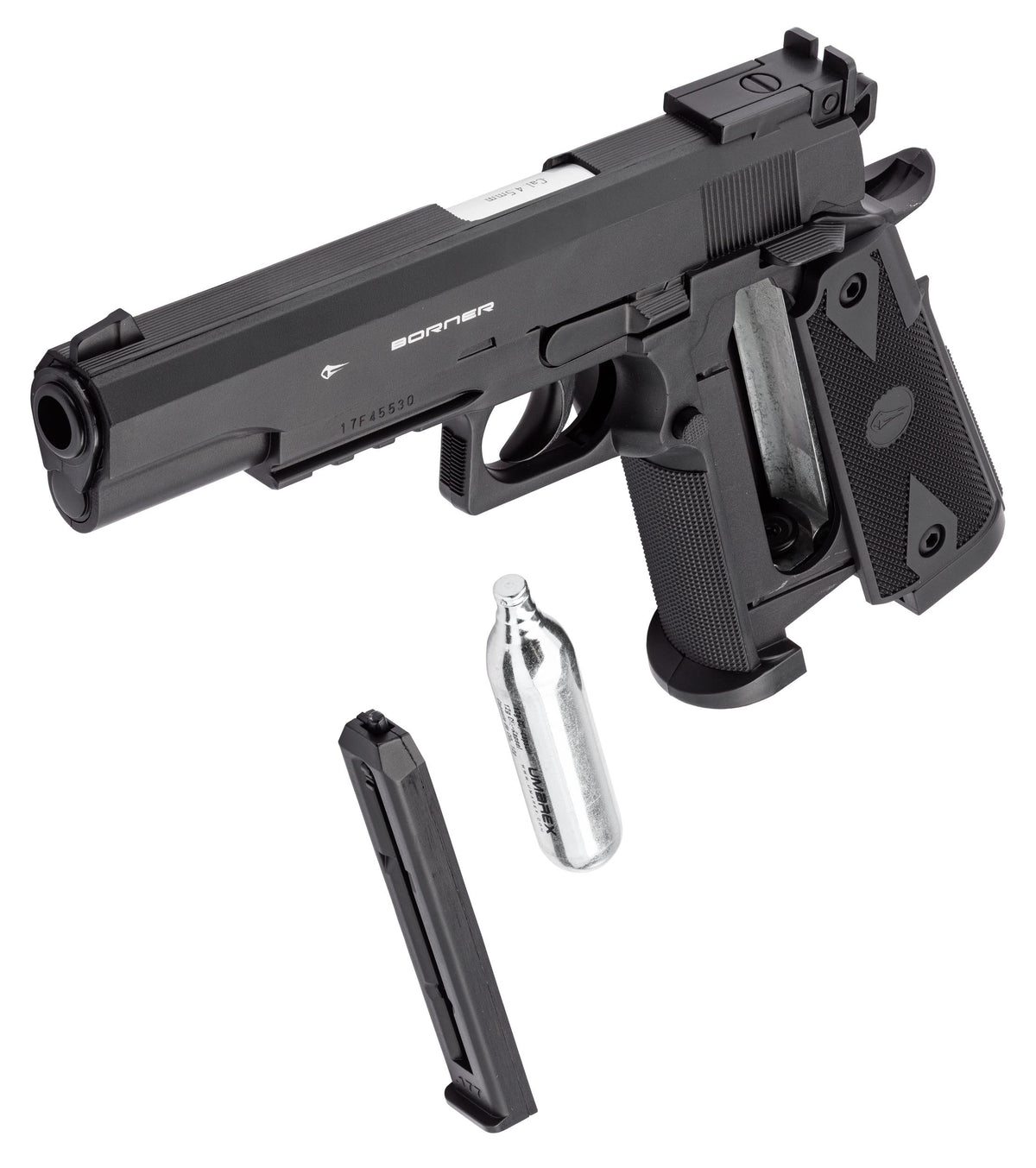 BORNER POWERWIN 304 fixed cylinder head CO2 pistol cal. 4.5mm BB's
