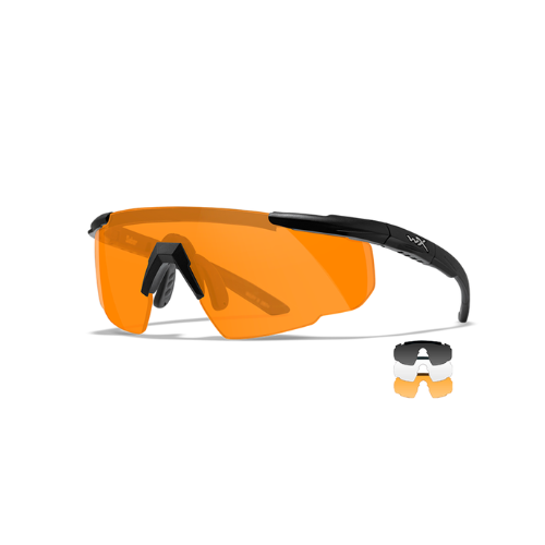 SABER ADVANCED - Mat Sort Stel, Grå/Klar/Klar Orange Linse