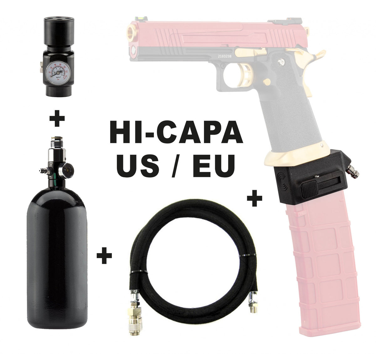 HPA Hi-capa kit inkl airrig og adapter - US