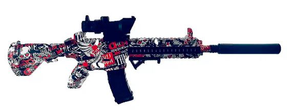 Gel Blaster M416 - Rød Grafiti