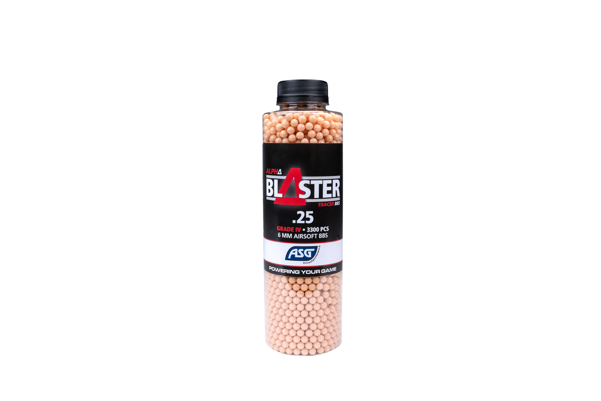Alpha Blaster Red Tracer kugler, 0,25 g, 3300 stk. - flaske
