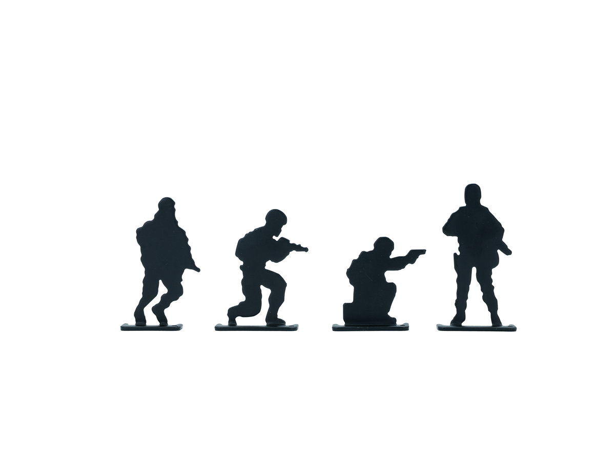 Soldier metal silhouette target set, 4-piece reactive squad