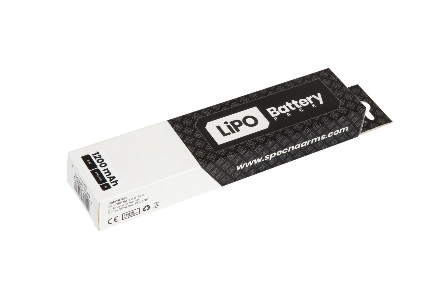 LiPo 7.4V 1200mAh 20C/40C Battery - T-Connect (Deans) - Under AK Dust Cover
