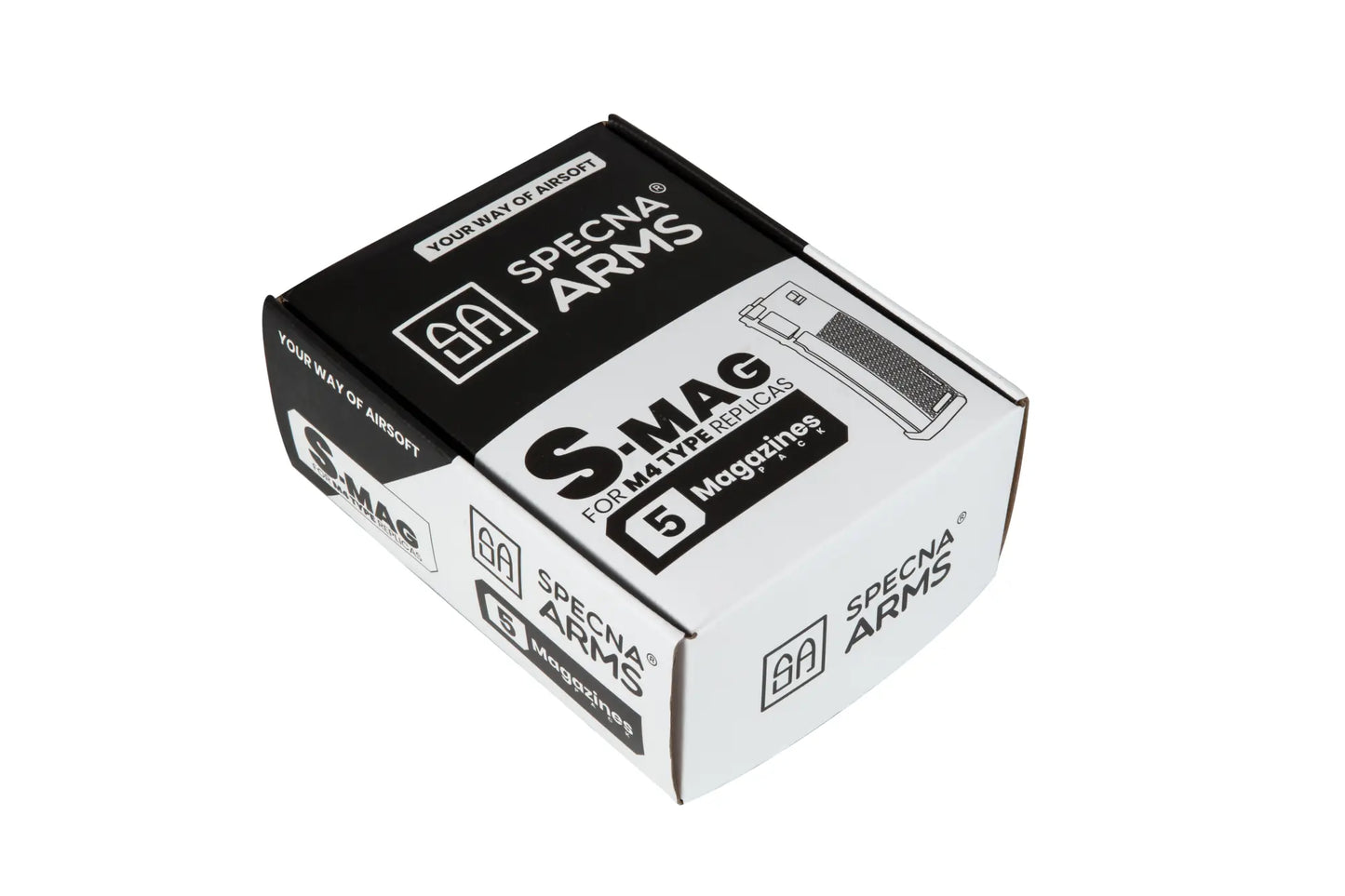 5 Stks 125 Skuds S-Mag Mid-Cap Magasiner - Sort