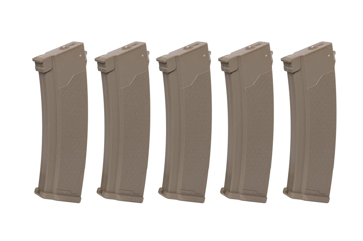 Sæt af 5 S-Mag Mid-cap magasiner til J series AK modeller - Tan