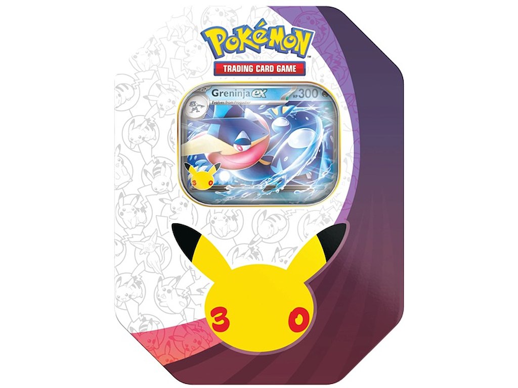 Pokémon 30th Celebration ex Tin Sylveon/Greninja ass. Forudbestilling