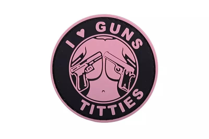 GUNS TITTIES PVC PATCH - PINK