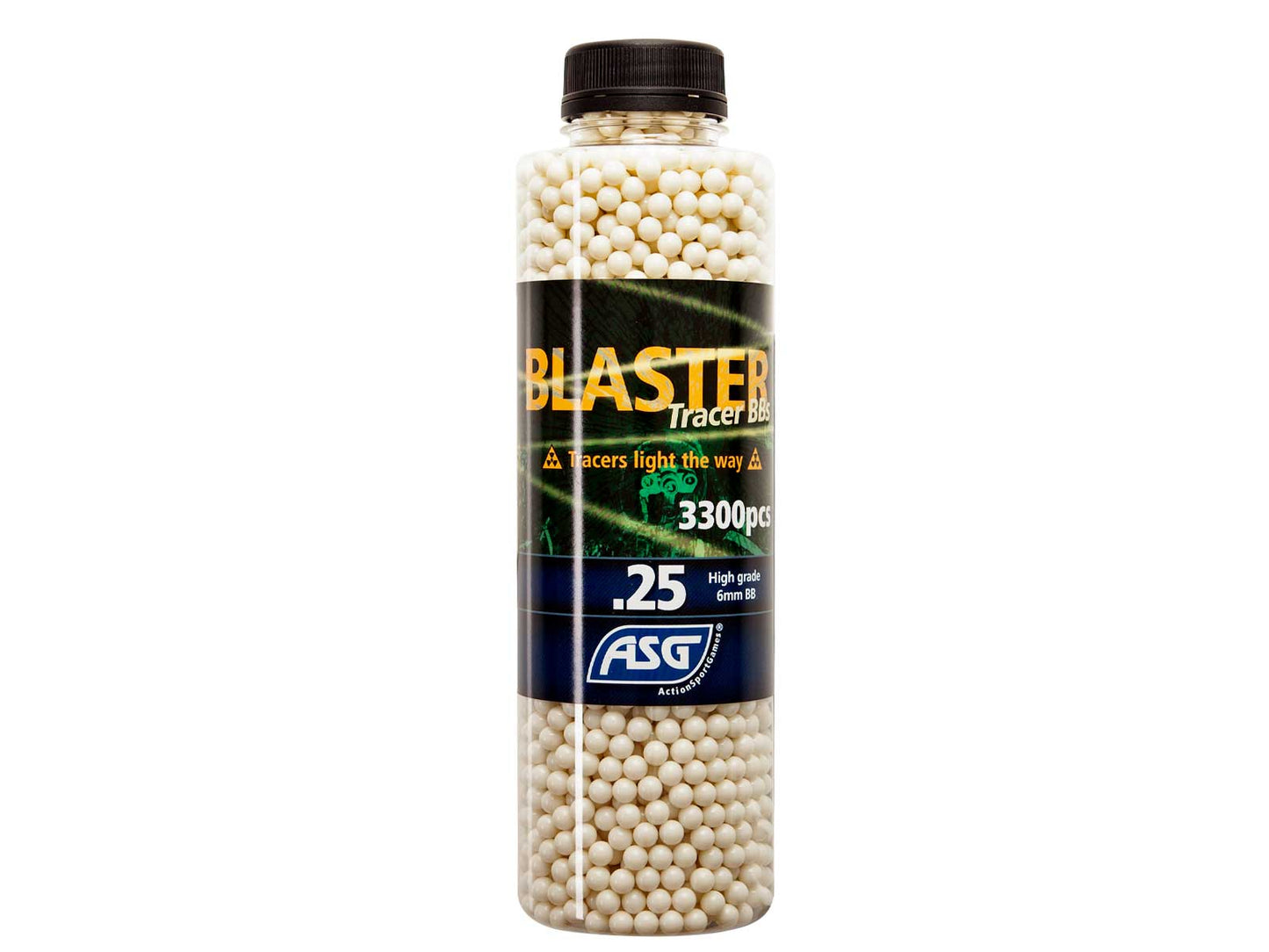 Blaster Tracer, 0.25g, airsoft BB, 3300 stk. flaske - grøn