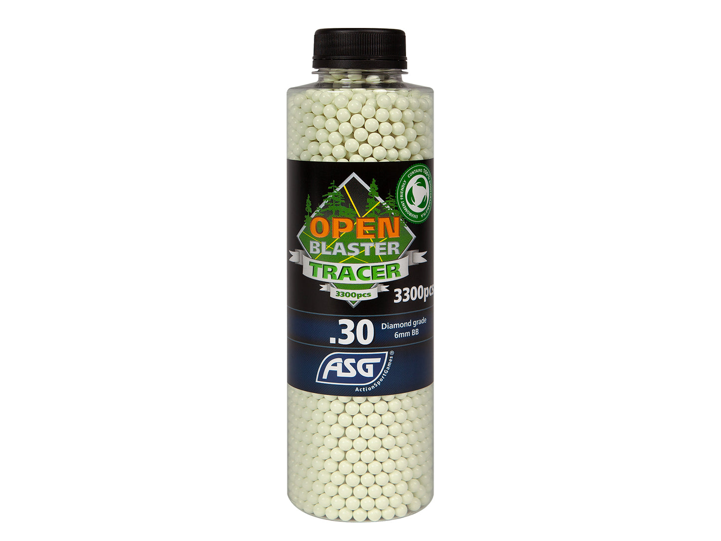 OPEN BLASTER, 0.30G, AIRSOFT TRACER BIO BB, 3300 STK. FLASKE