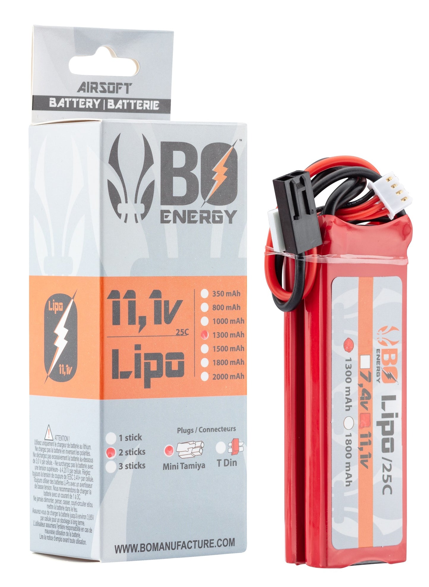 LIPO BATTERY 11.1V 1300 MAH NUNCHUCK