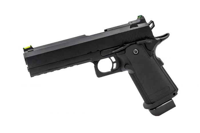 Raven Hi-Capa 5.1 GBB pistol sort med fiberoptiske sigter | Airsoftgeek