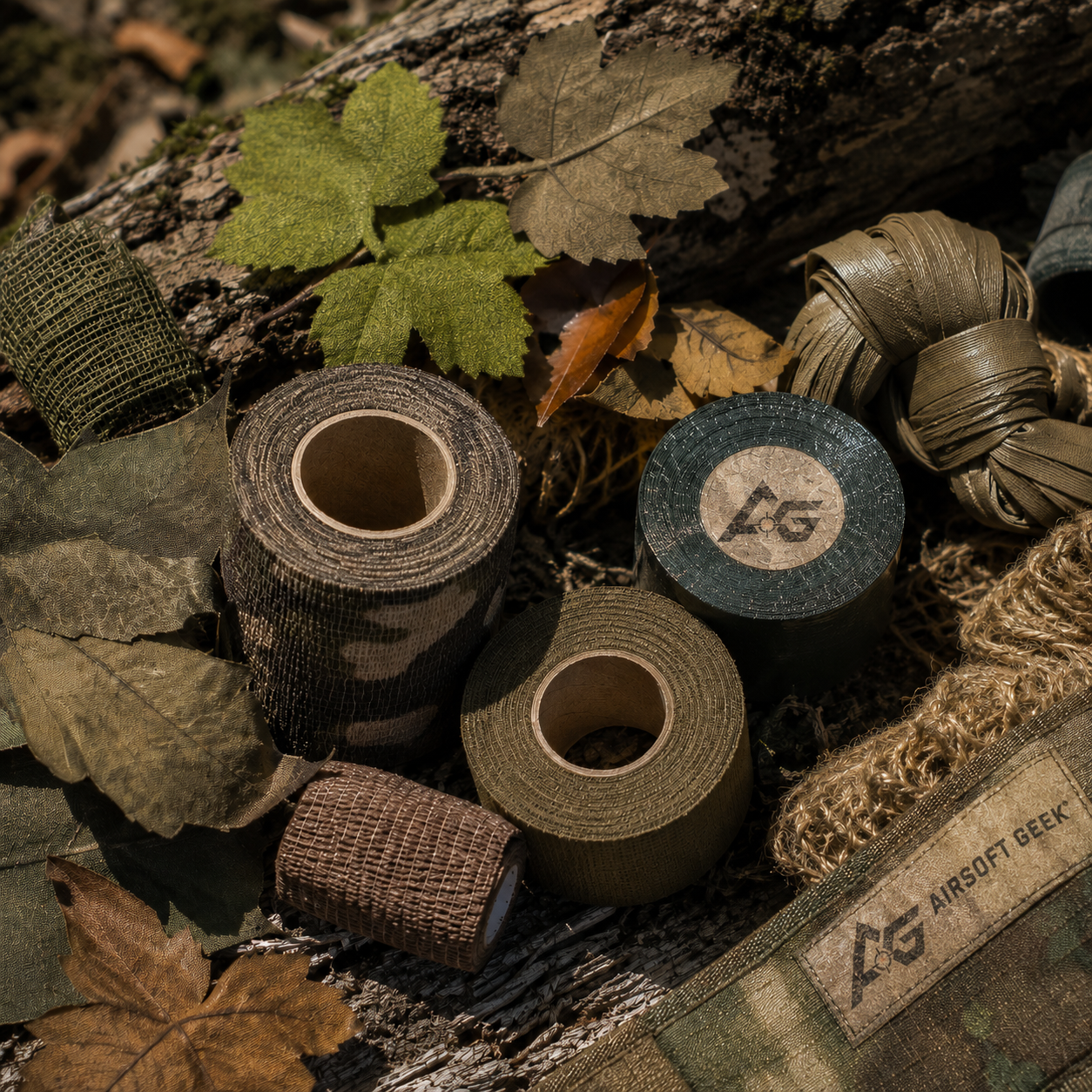 Airsoft camouflage tape, maling og camo tilbehør til taktisk loadout