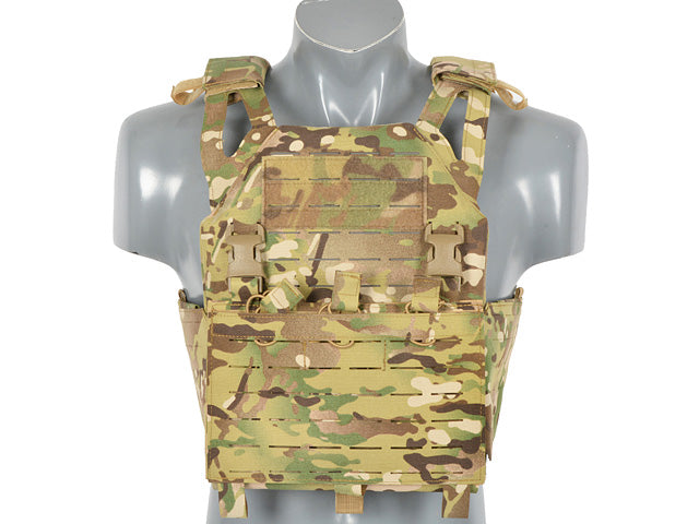 Laser-Cut “Buckle Up" Operator Plate Carrier with AR15/AK Magazine Pouch — Multicamo