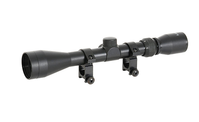 Scope 3-9x40 with high mount rings