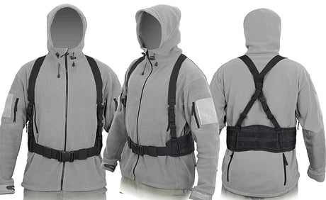 Padded patrol belt with suspenders
