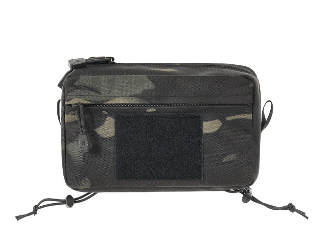 Two-Pocket Utility Pouch with Mounting Panel, Laser Cut - Multicamo Black
