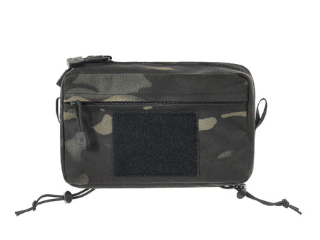 Two-Pocket Utility Pouch with Mounting Panel, Laser Cut - Multicamo Black