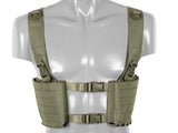 Chest rig with two pouches for 6 ar/ak magazines, laser cut - Olive