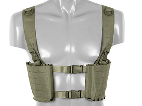 Chest rig with two pouches for 6 ar/ak magazines, laser cut - Olive