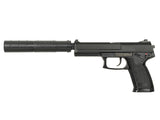 SOCOM pistol replica med lyddæmper (Grøn Gas version)