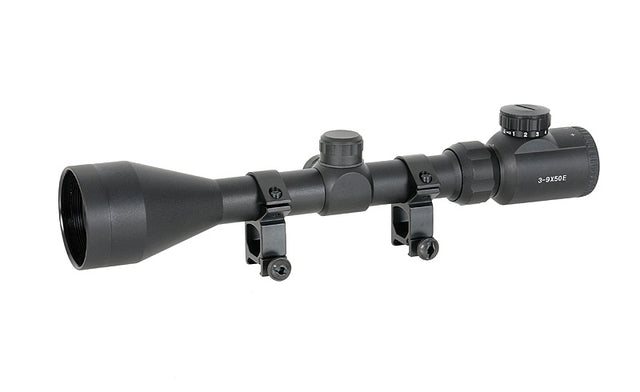 Scope 3-9x50 with high mounting rings