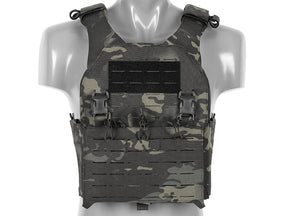 QRF Plate Carrier Laser-Cut Buckle Up with AR15/AK Magazine Pouch - Multicamo Black