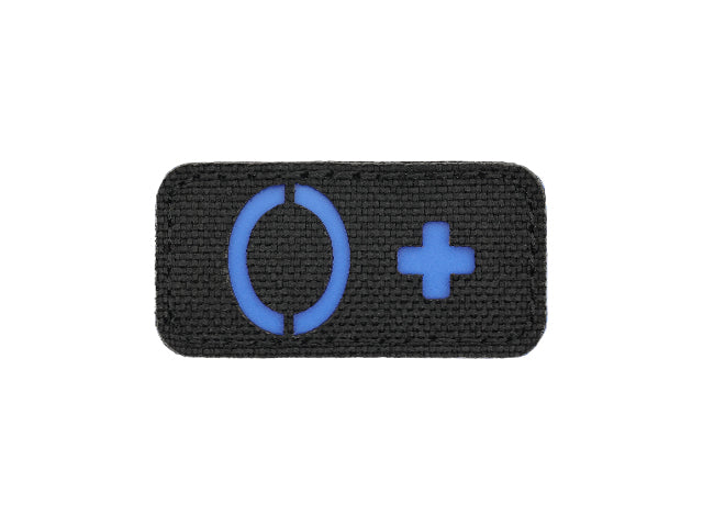 Laser Cut 0+ Blood Type Patch - Blue