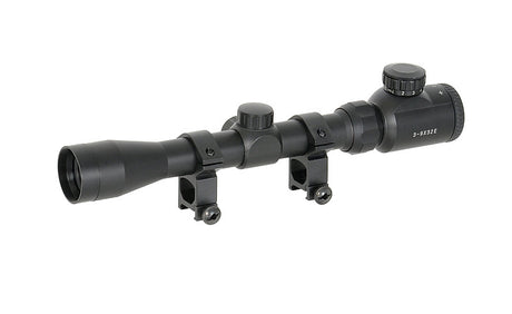Scope 3-9x32E with high mounting rings