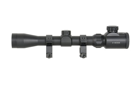 Scope 3-9x32E with high mounting rings