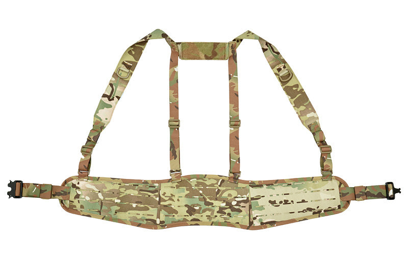 Patrol Tactical Belt with Suspenders MOLLE, Laser Cut - Multicamo