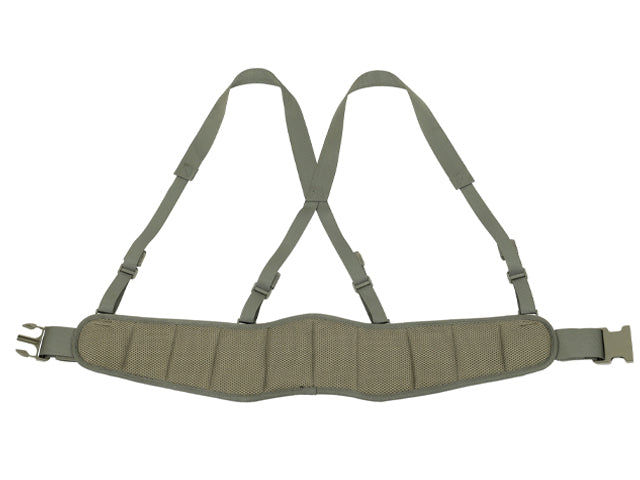 Padded patrol belt with suspenders