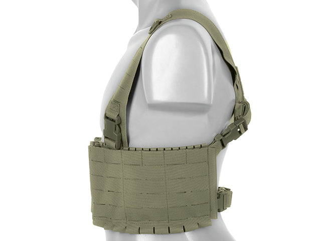 Chest rig with two pouches for 6 ar/ak magazines, laser cut - Olive