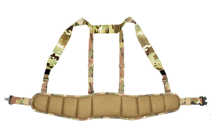 Patrol Tactical Belt with Suspenders MOLLE, Laser Cut - Multicamo