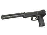 SOCOM pistol replica med lyddæmper (Grøn Gas version)