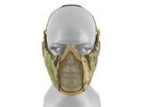 Low-Profile Mesh Mask with Cheek and Ear Protection type B - Multicamo