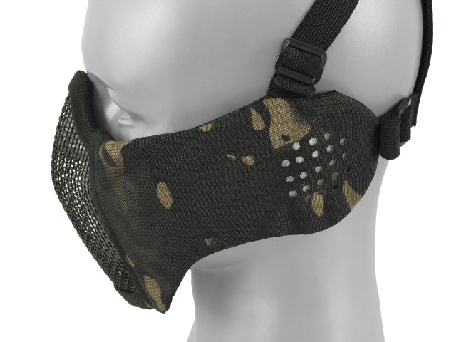 Low-Profile Mesh Mask with Cheek and Ear Protection type A - Multicamo Black