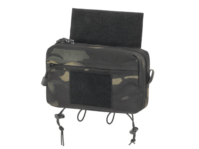 Two-Pocket Utility Pouch with Mounting Panel, Laser Cut - Multicamo Black
