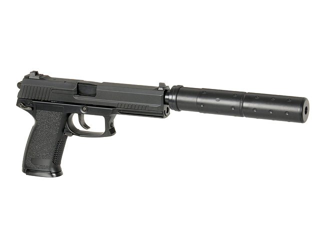 SOCOM pistol replica med lyddæmper (Grøn Gas version)