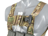 MOLLE Panel 6x3 for chest rig harness LASER CUT - Multicamo Black