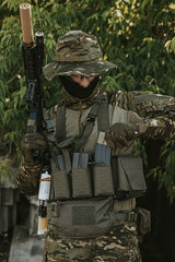 Laser Cut Panel with Pouches for 6 AR15 / AK Magazines - Ranger Green