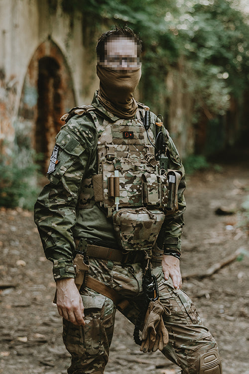 Lower utility pouch for accessories with shockcord retention, Laser Cut - Multicamo