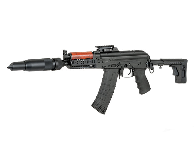 AK russisk telescopic foldable kolbe - Sort