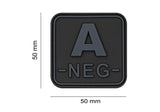 JTG Bloodtype Square gummipatch A Neg