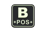 JTG Bloodtype Square gummipatch B Pos