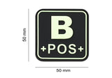 JTG Bloodtype Square gummipatch B Pos