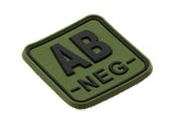 JTG Bloodtype Square gummipatch AB Neg