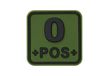 JTG Bloodtype Square gummipatch 0 Pos