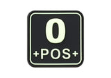 JTG Bloodtype Square gummipatch 0 Pos